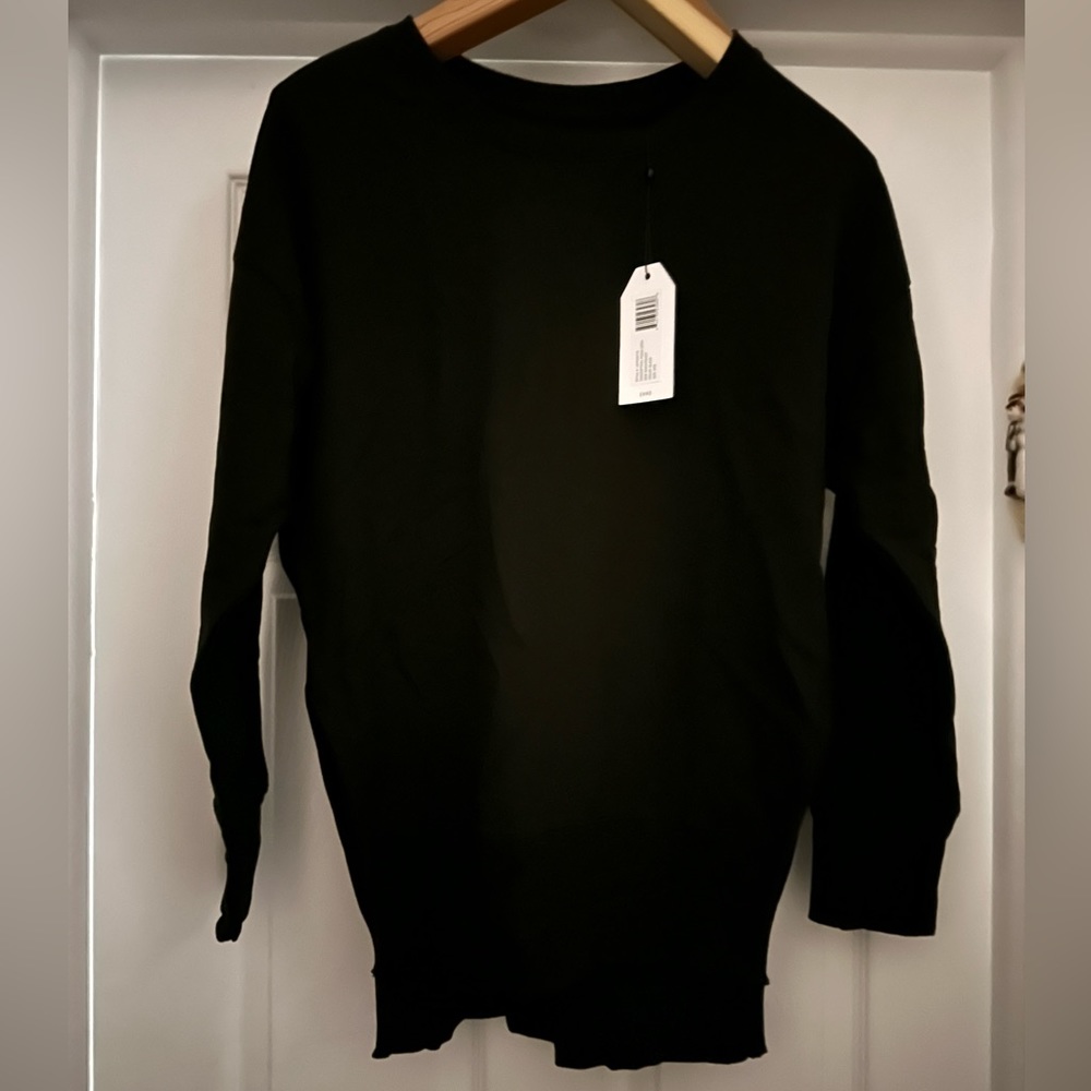 Universal Standard Fiona Open Side Black Long Sleeve Sweatshirt Top 2XS 6-8